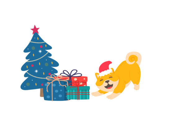 Christmas Animal Illustration Cat: Editorial & Web Use