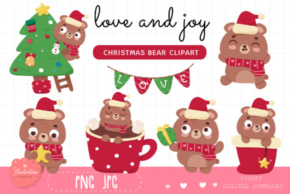 Christmas Bear Santa Kawaii Xmas Clipart: Review