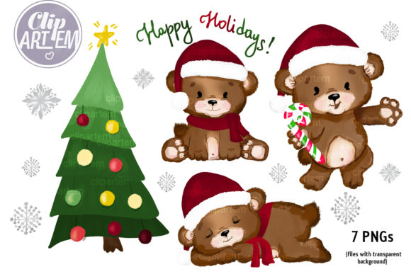 Christmas Bear Santa Tree 7 PNG Bundle Review