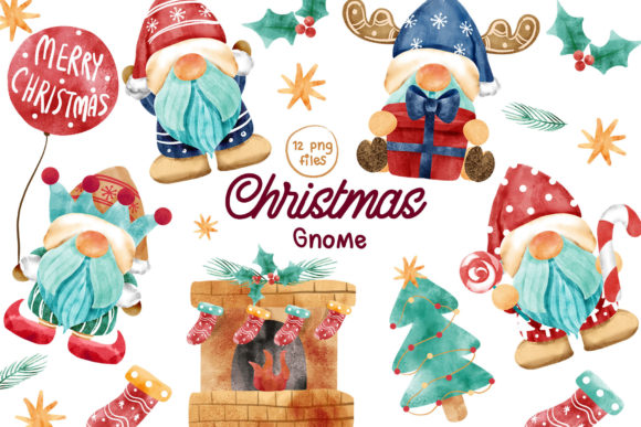 Christmas Gnome Clip Arts: Festive Illustrations for Brands
