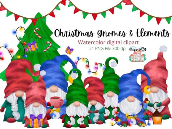 Christmas Gnomes Watercolor Illustrations Review