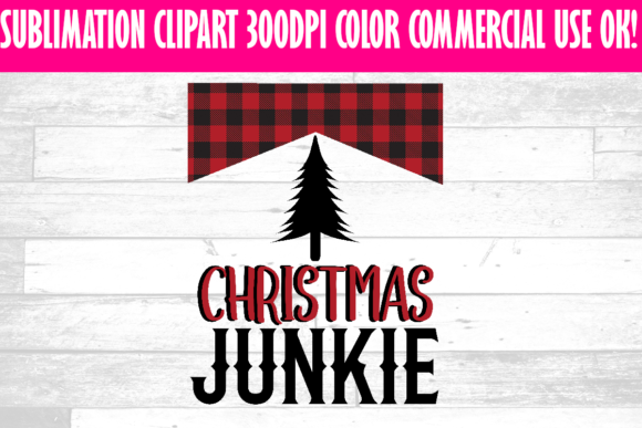 Christmas Junkie Buffalo Plaid Check: Festive Illustrations