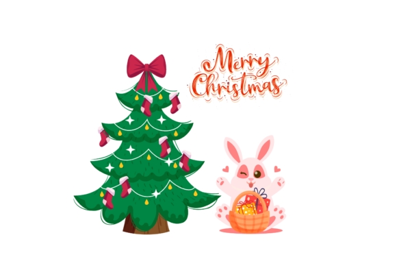 Christmas Party Rabbit Design: Festive Illustrations
