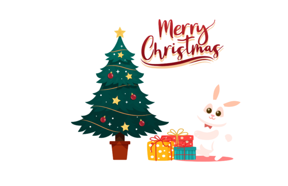 Christmas Rabbit Celebration: Festive Illustrations