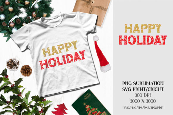 Christmas Sublimation HAPPY HOLIDAY Illustrations Review