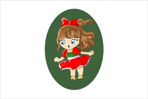 Cute Little Girl in Christmas Skirt Illustrations Review