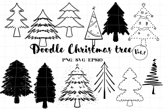 Doodle Christmas Trees Vol.2: Fresh Illustrations