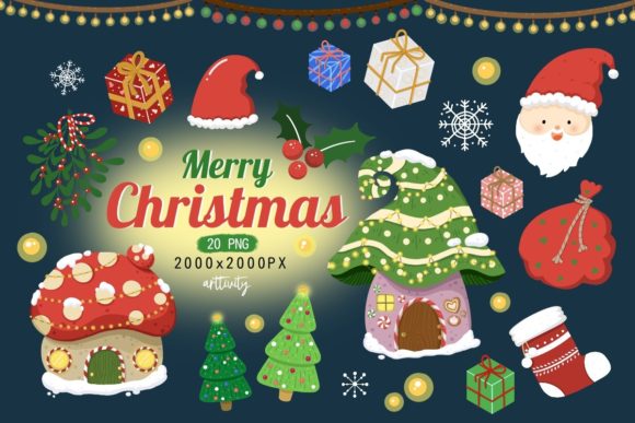 Happy Christmas Clipart: Festive Illustrations for Blogs