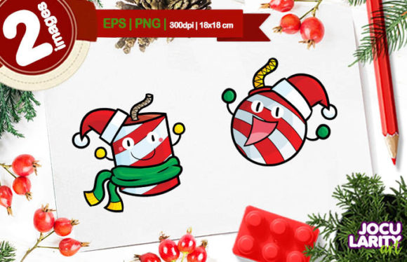 Kawaii Christmas Bomb Cartoon Vector Review