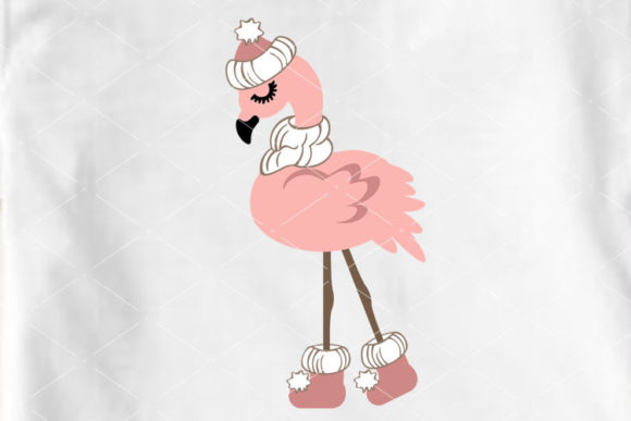 Pink Flamingo Winter Holiday Illustrations Review