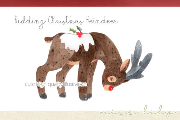 Pudding Christmas Reindeer: Festive Illustrations for Blogs