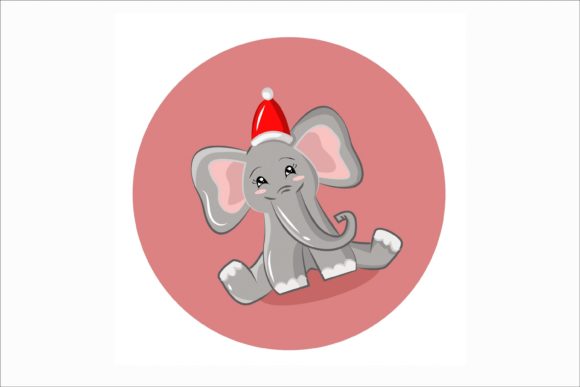 Review: Elephant with Christmas Hat Illustration for Holiday Embroidery