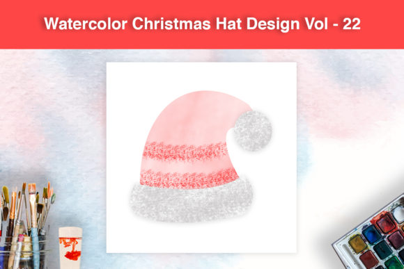 Review: Watercolor Christmas Hat Design Vol - 22