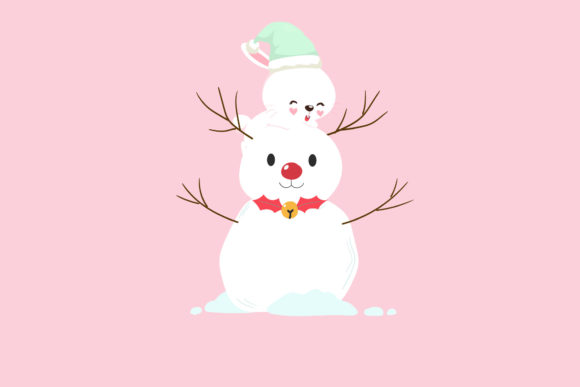 Snowman Rabbits Christmas Design Style: Illustrations Review
